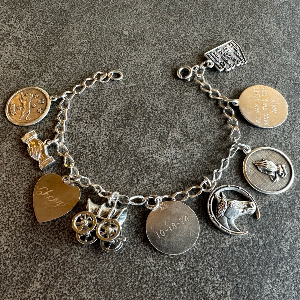 Vintage Sterling Silver Charm Bracelet